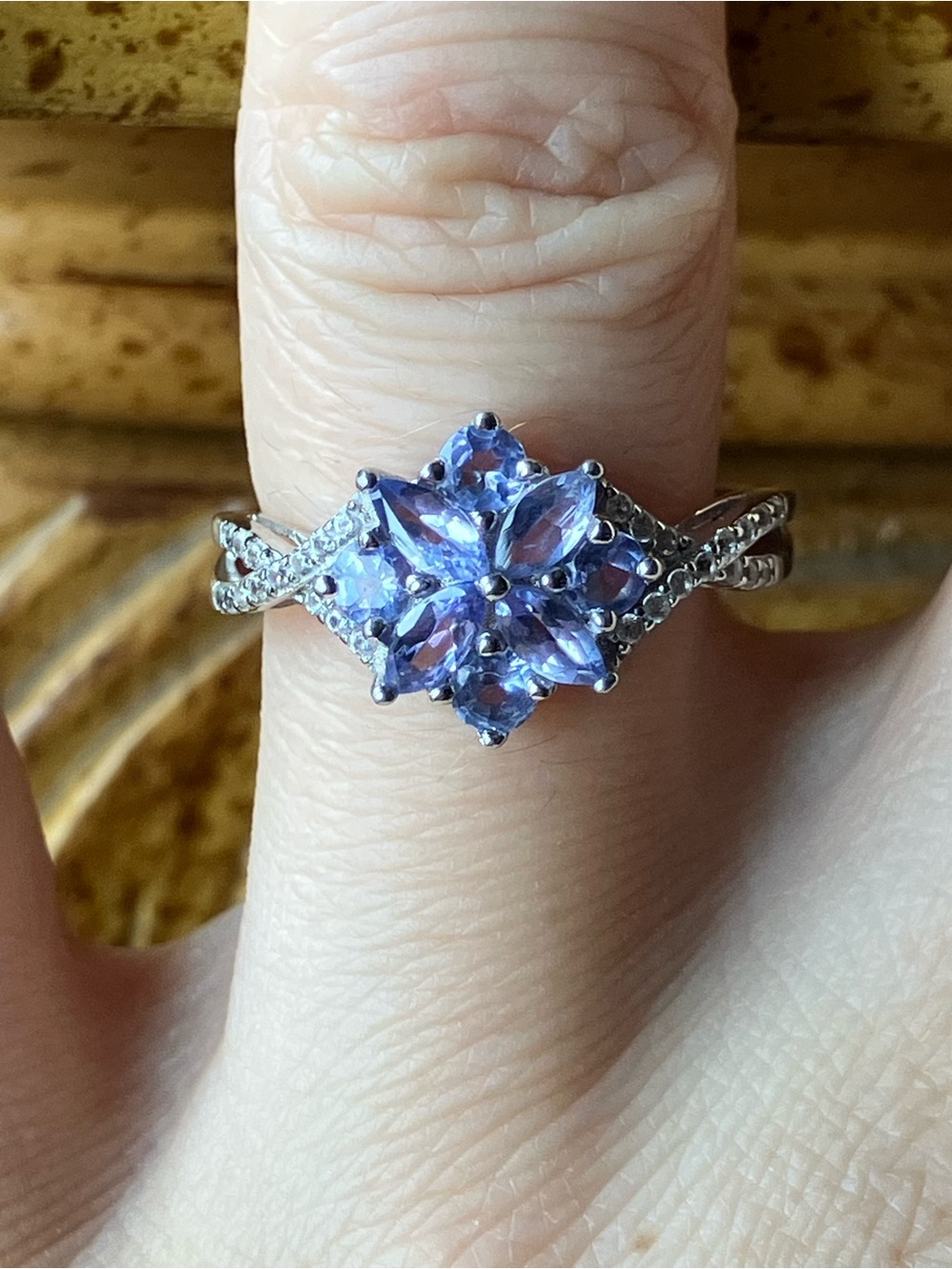 Natural Tanzanite Sterling Silver Ring Size 7
